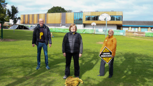 Photo of Harpenden Councillors outside the Harpenden Leisure Centre