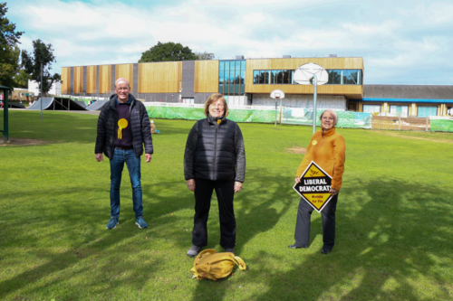 Photo of Harpenden Councillors outside the Harpenden Leisure Centre 