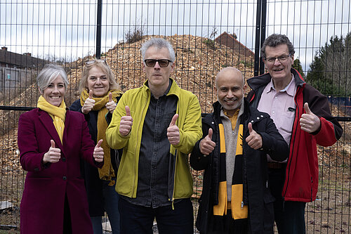 Sopwell Councilllors with Daisy Cooper, in front of the King Offa Site